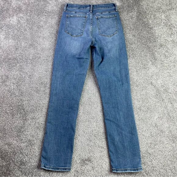 Abercrombie Jeans Women's 23X25 Blue Skinny Ankle High Rise Curve Love Distress - Picture 4 of 13
